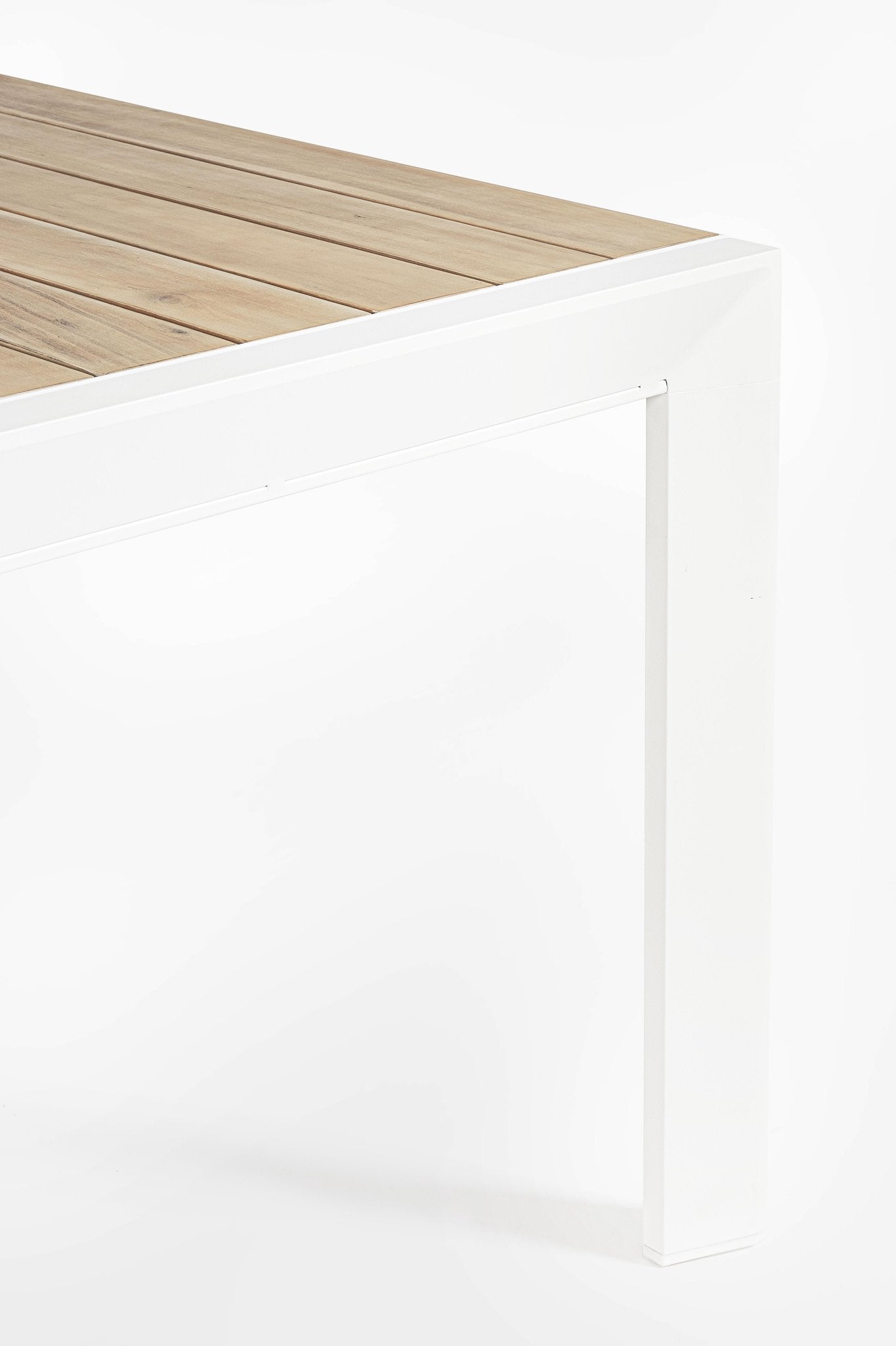 Išskleidžiamas lauko stalas BELMAR, baltas 160–240x100