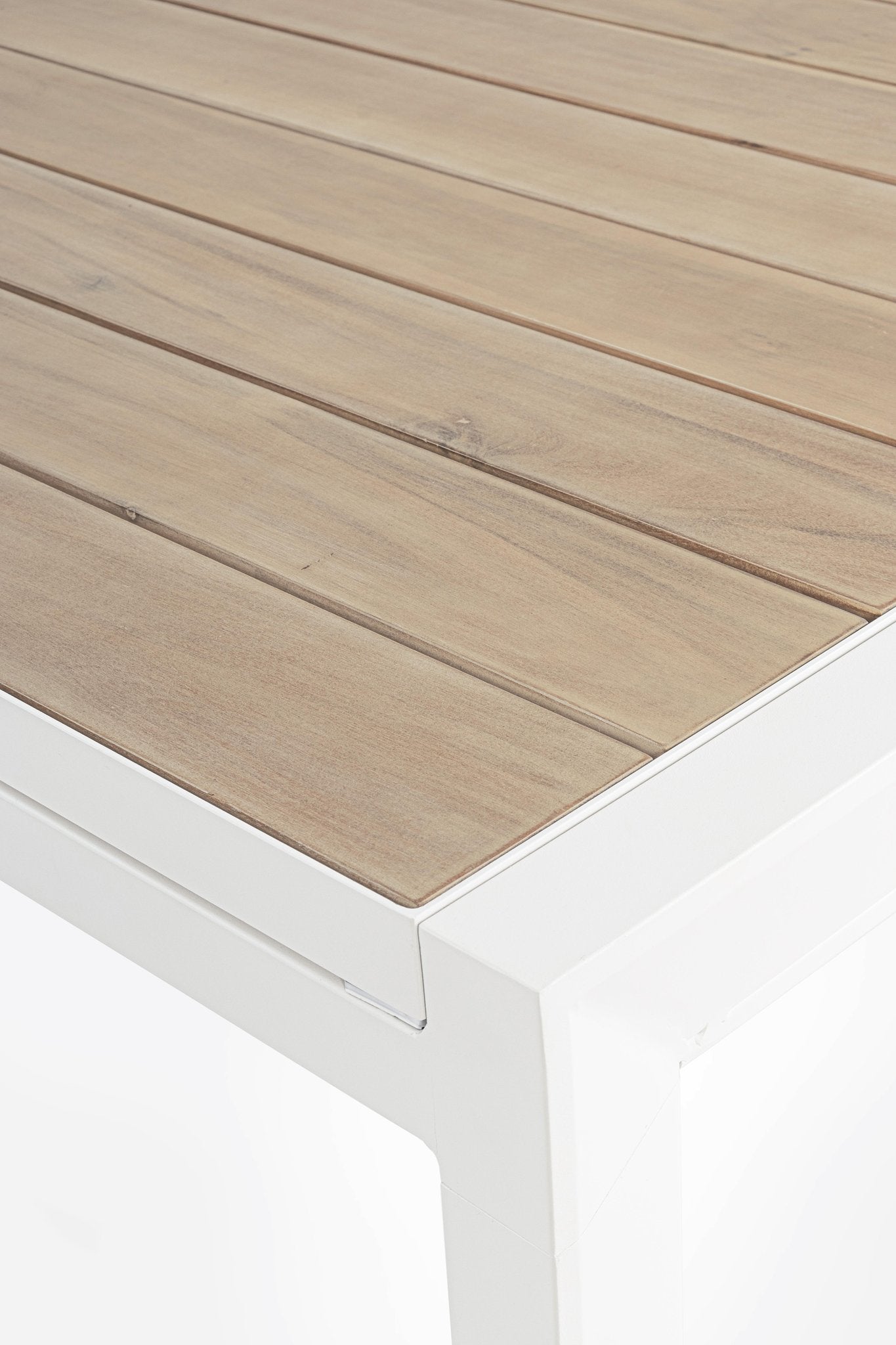 Išskleidžiamas lauko stalas BELMAR, baltas 160–240x100