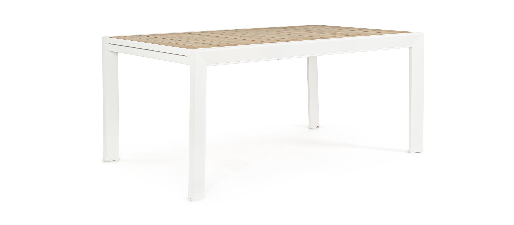Išskleidžiamas lauko stalas BELMAR, baltas 160–240x100
