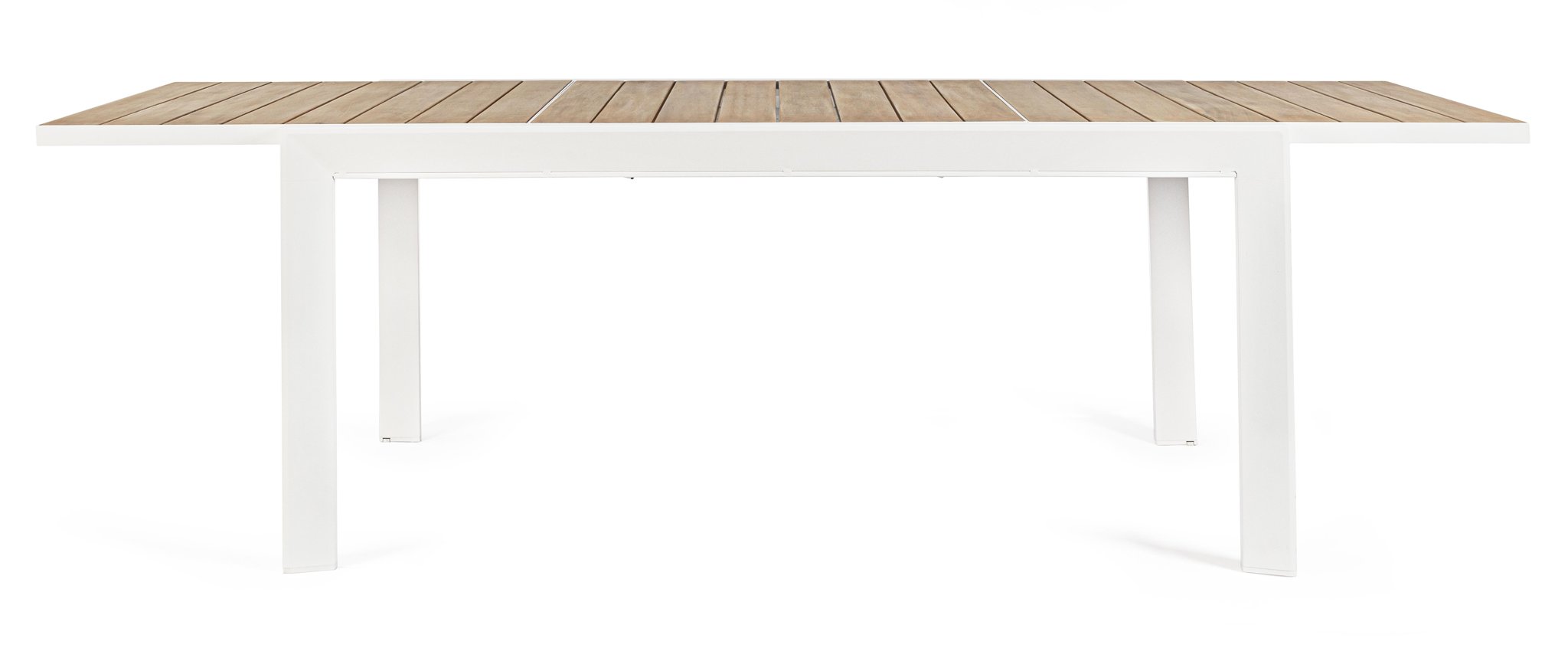 Išskleidžiamas lauko stalas BELMAR, baltas 160–240x100