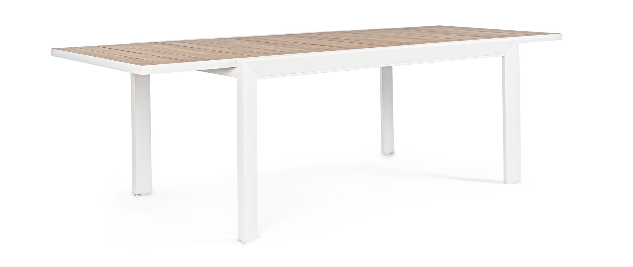 Išskleidžiamas lauko stalas BELMAR, baltas 160–240x100