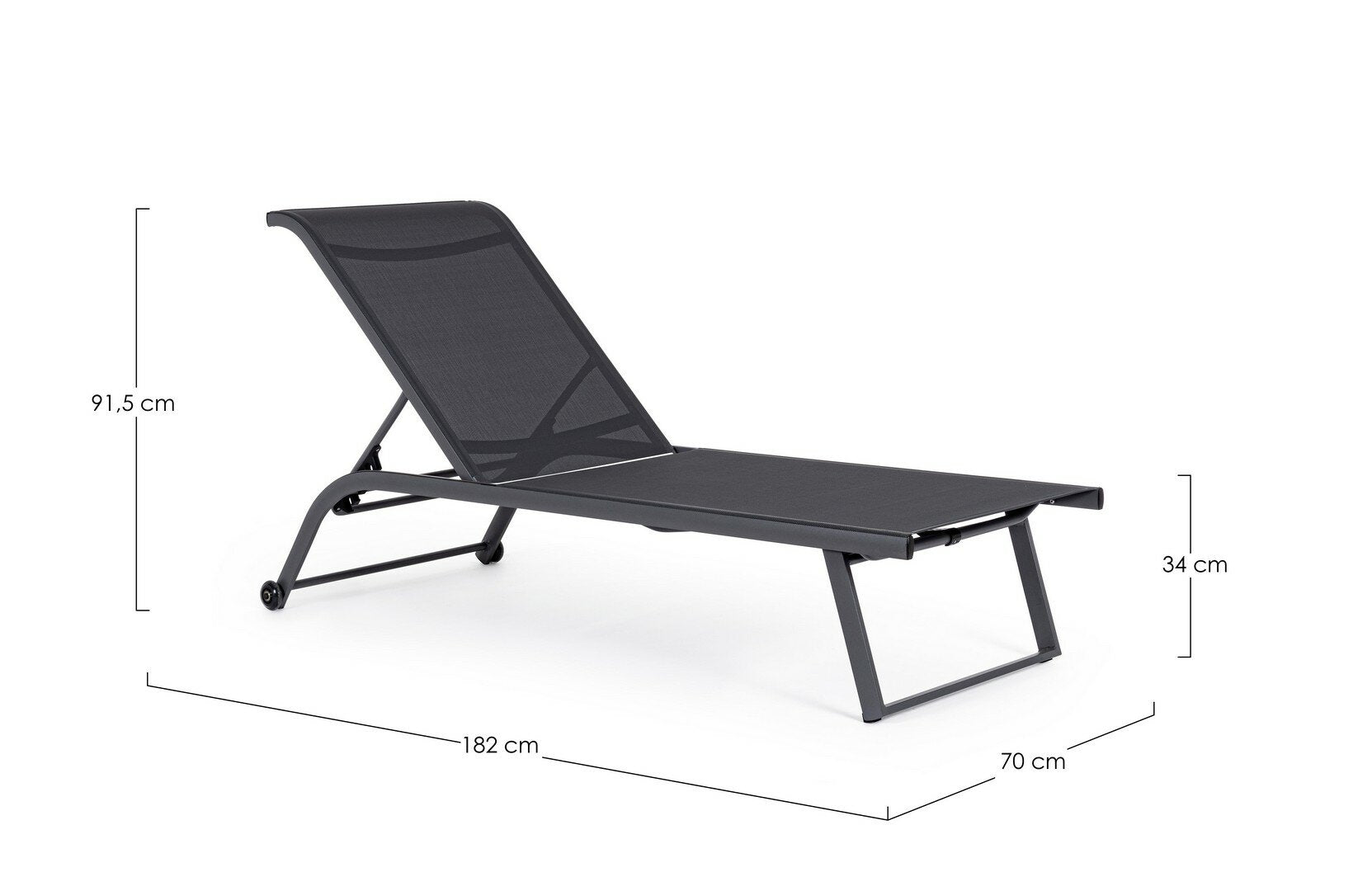 Lounger TAYLOR, anthracite, textilene