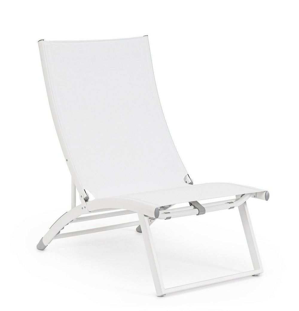 Outdoor lounger TAYLOR, white, textilene