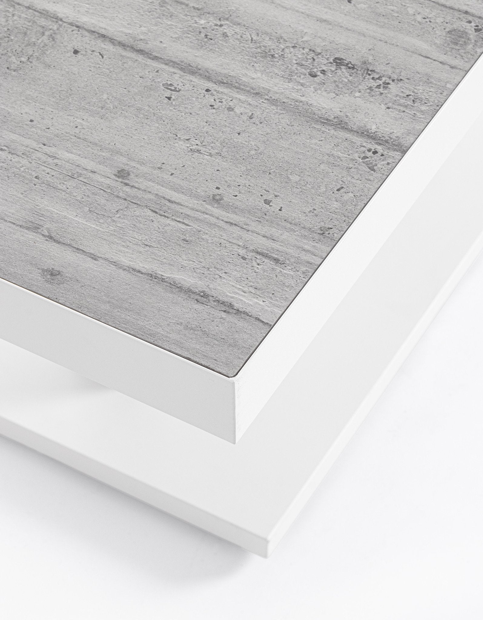Valgomojo stalas TRUMAN, baltas, 140x85x49/72 cm