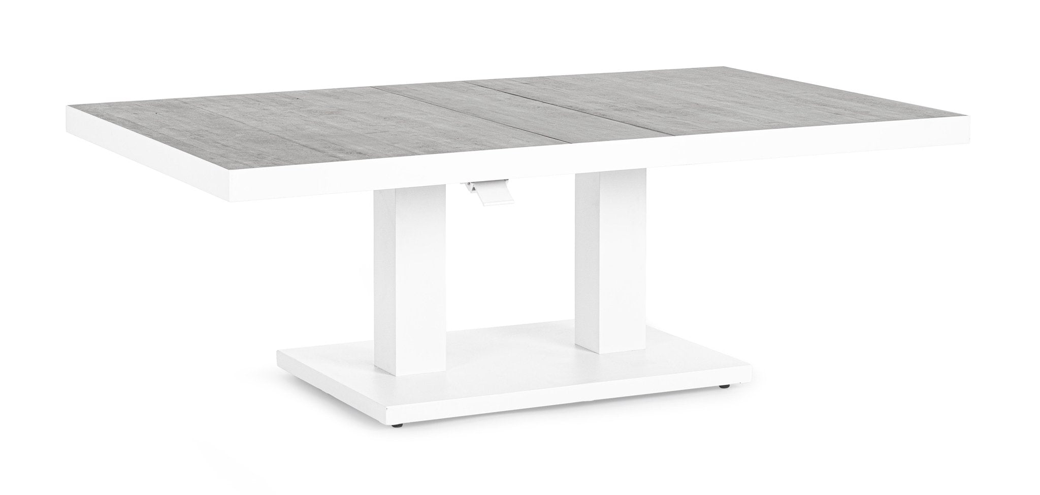 Valgomojo stalas TRUMAN, baltas, 140x85x49/72 cm