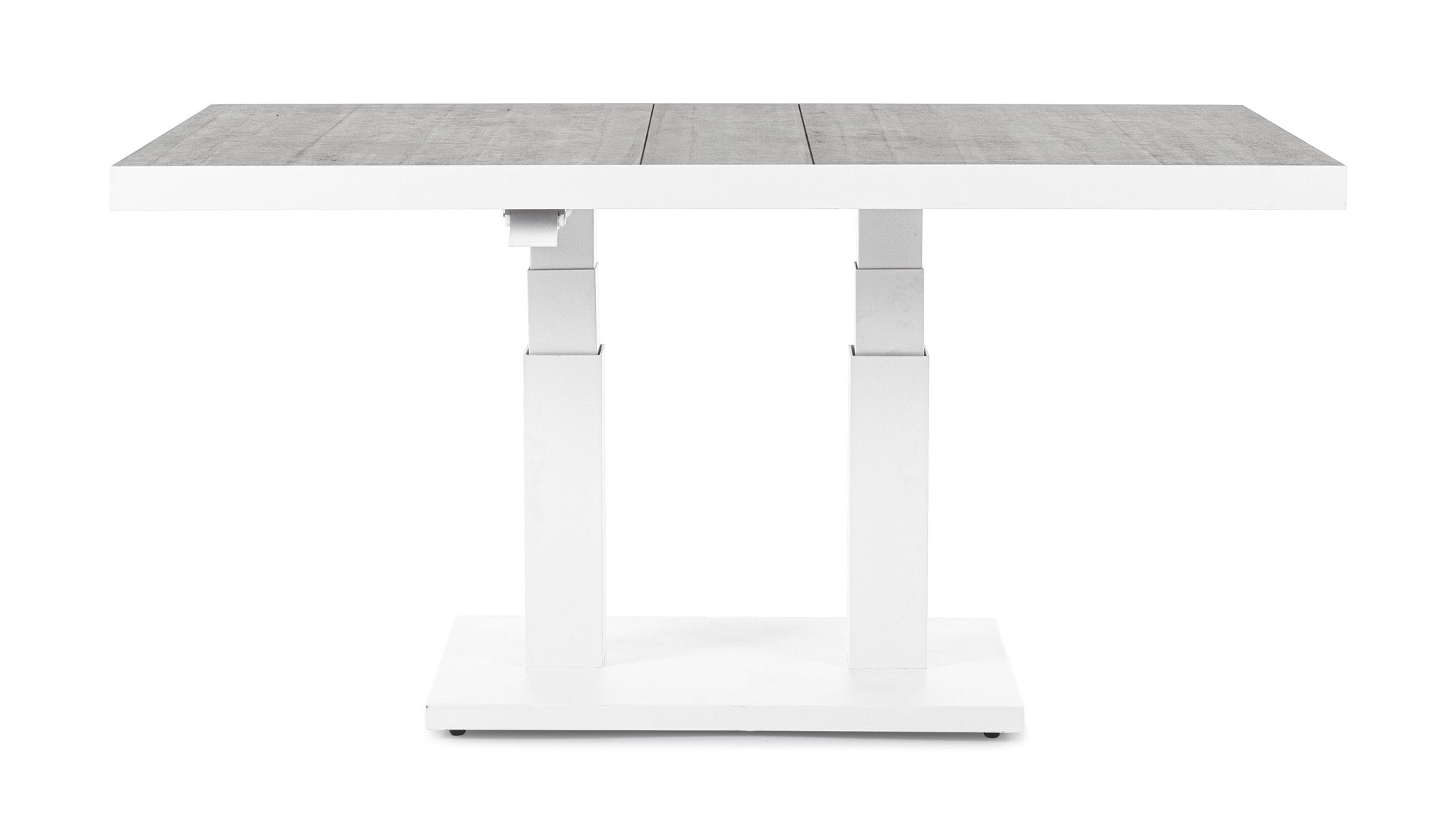 Valgomojo stalas TRUMAN, baltas, 140x85x49/72 cm