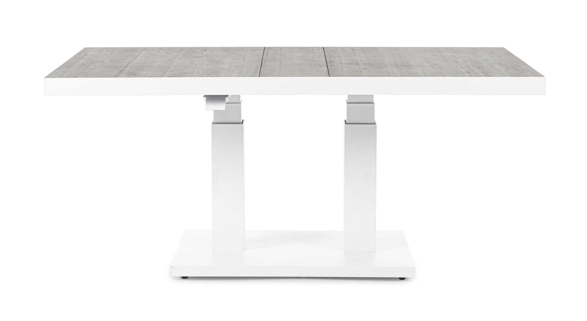 Valgomojo stalas TRUMAN, baltas, 140x85x49/72 cm