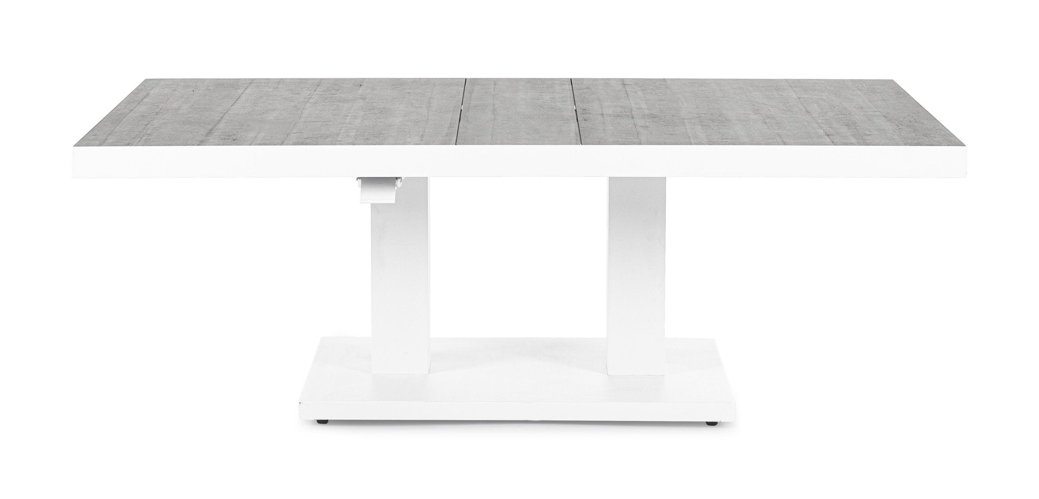 Valgomojo stalas TRUMAN, baltas, 140x85x49/72 cm
