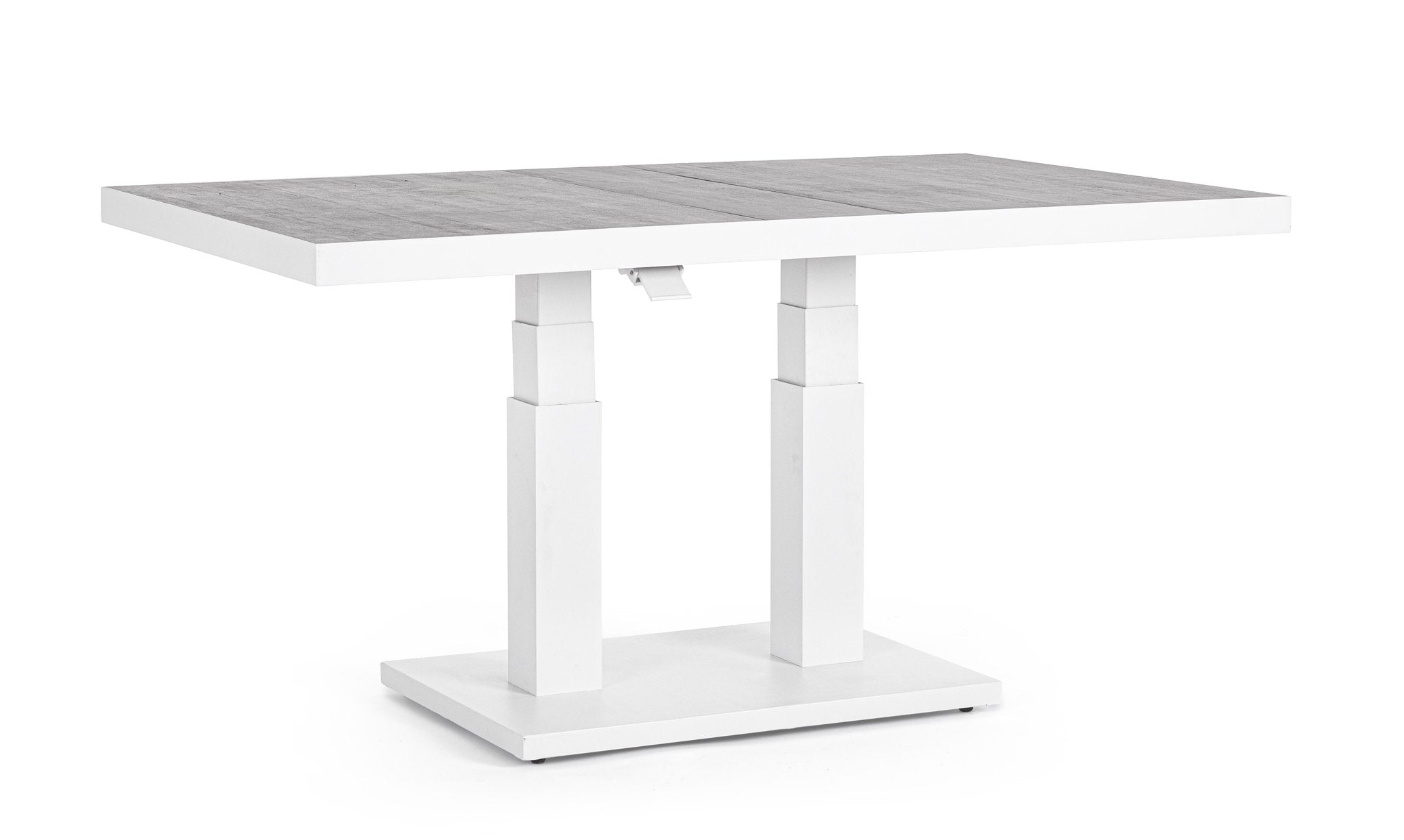 Valgomojo stalas TRUMAN, baltas, 140x85x49/72 cm