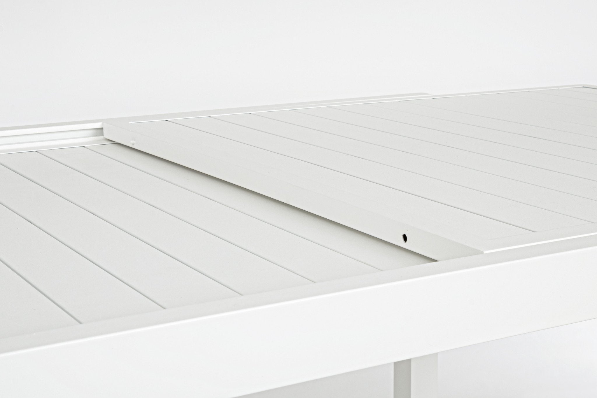 Išskleidžiamas lauko stalas HILDE, baltas 200–300x100