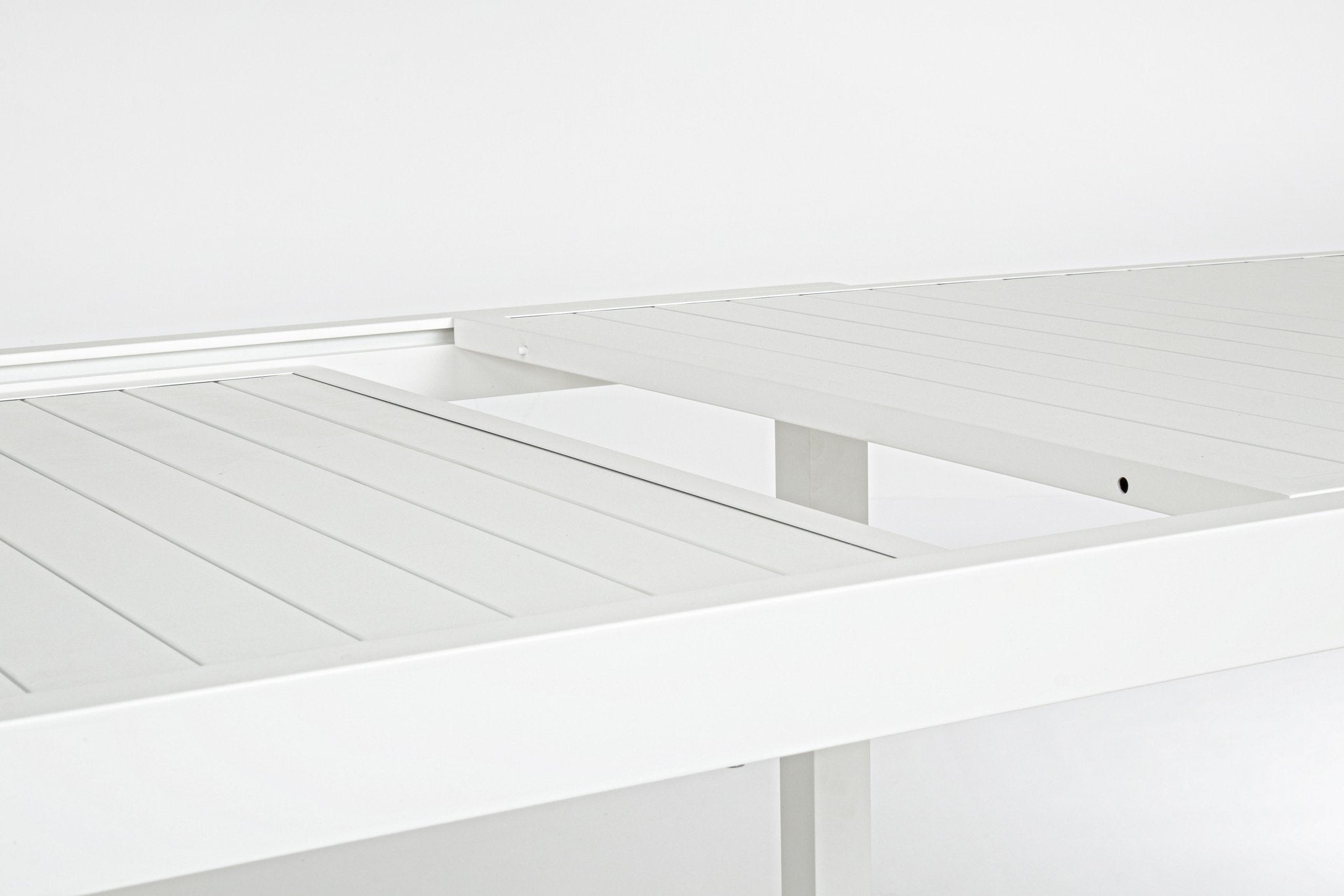 Išskleidžiamas lauko stalas HILDE, baltas 200–300x100