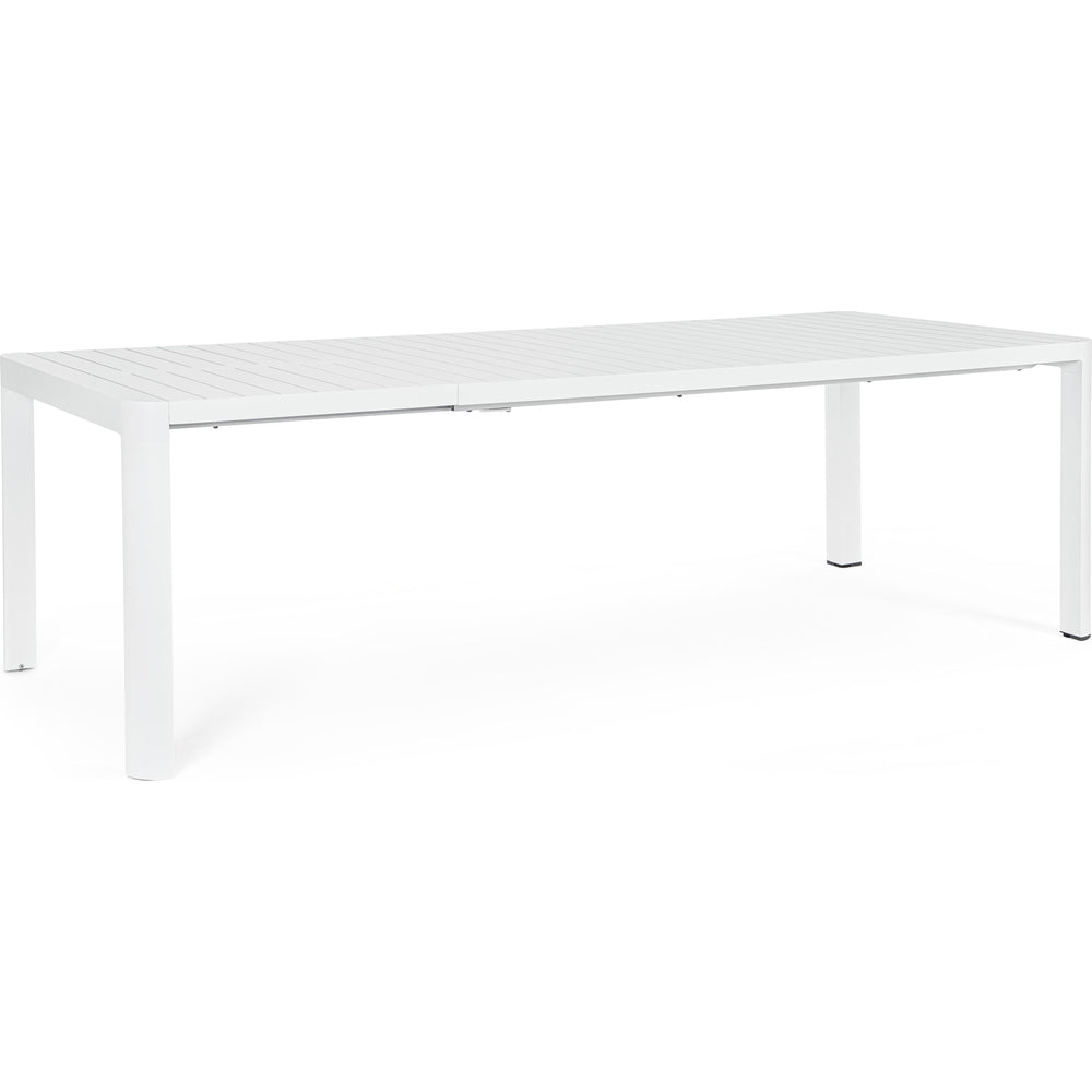 KIPLIN prasiilginantis lauko valgomojo stalas, 180-240x100cm, baltas