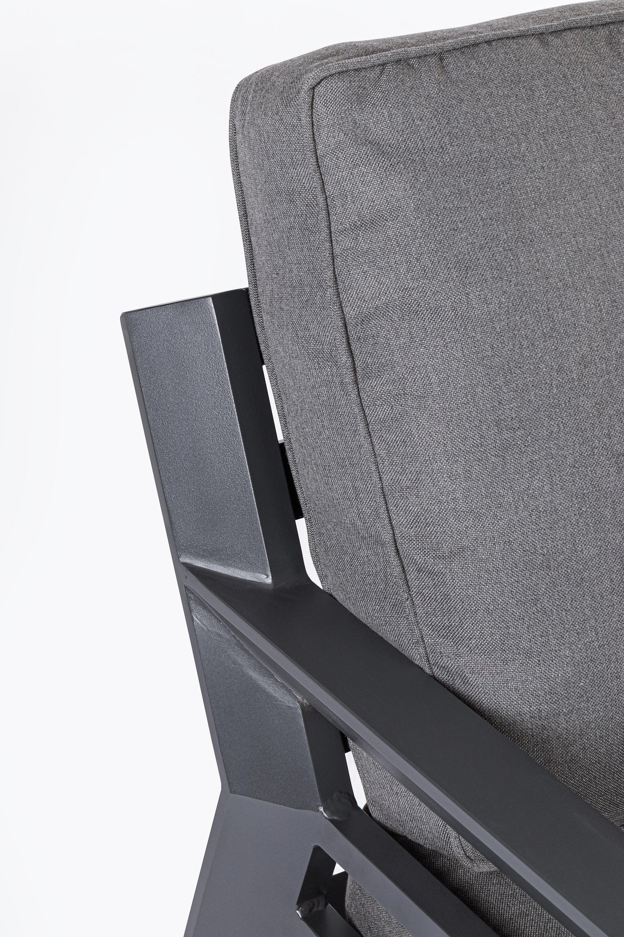 Lauko baldų kampinis komplektas HENDRIX CHARCOAL, su židiniu