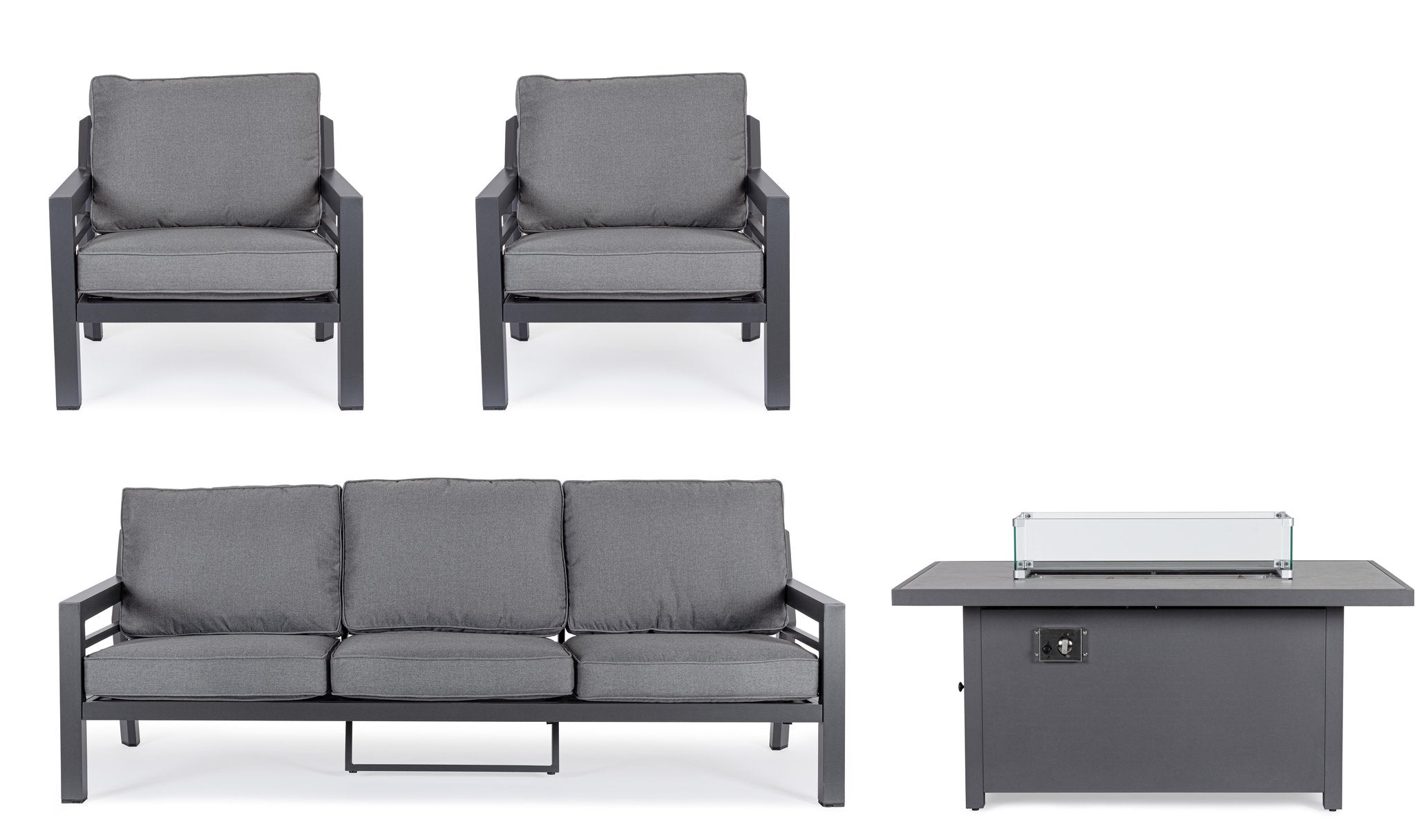 Lauko baldų komplektas HENDRIX CHARCOAL, 4 dalių