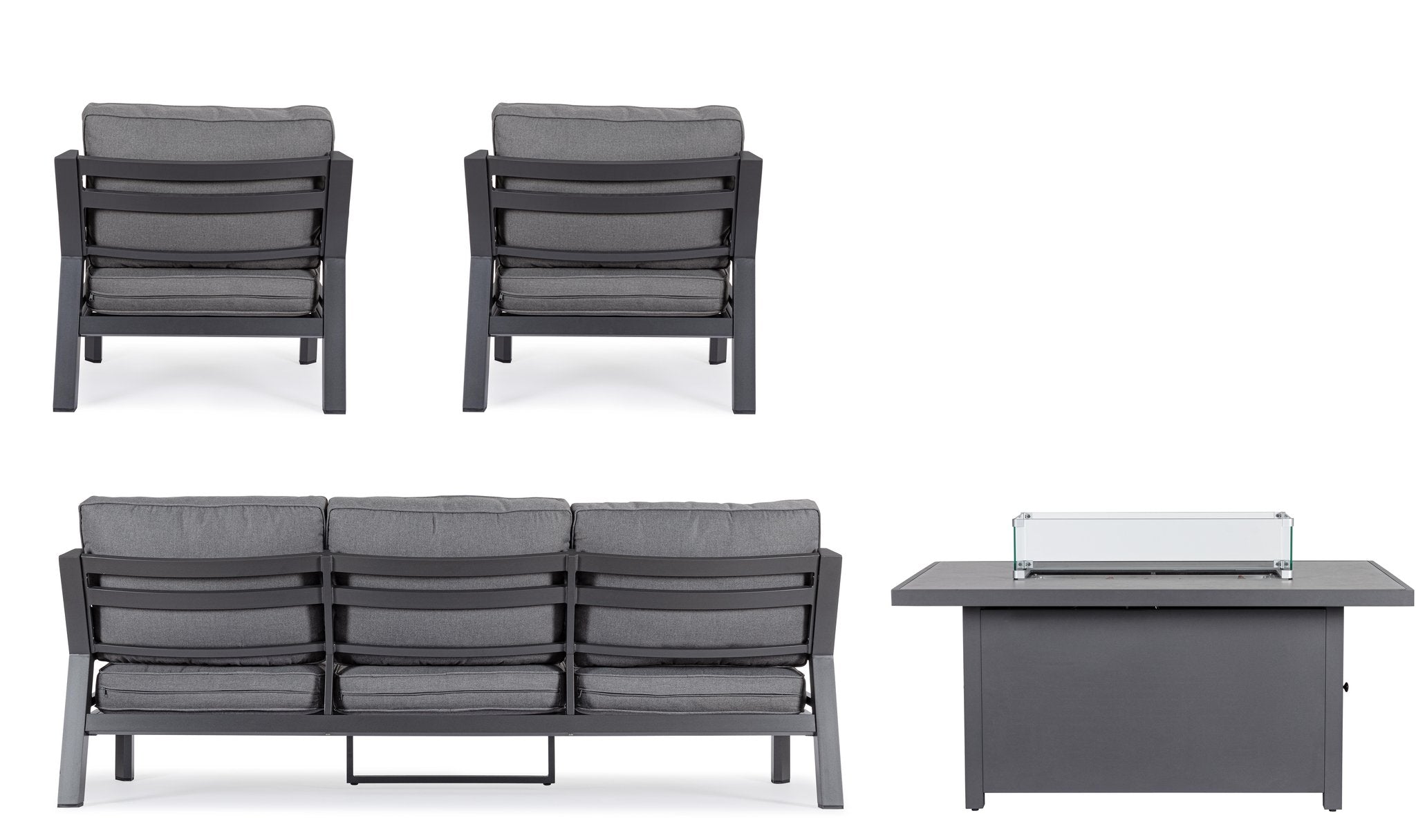 Lauko baldų komplektas HENDRIX CHARCOAL, 4 dalių
