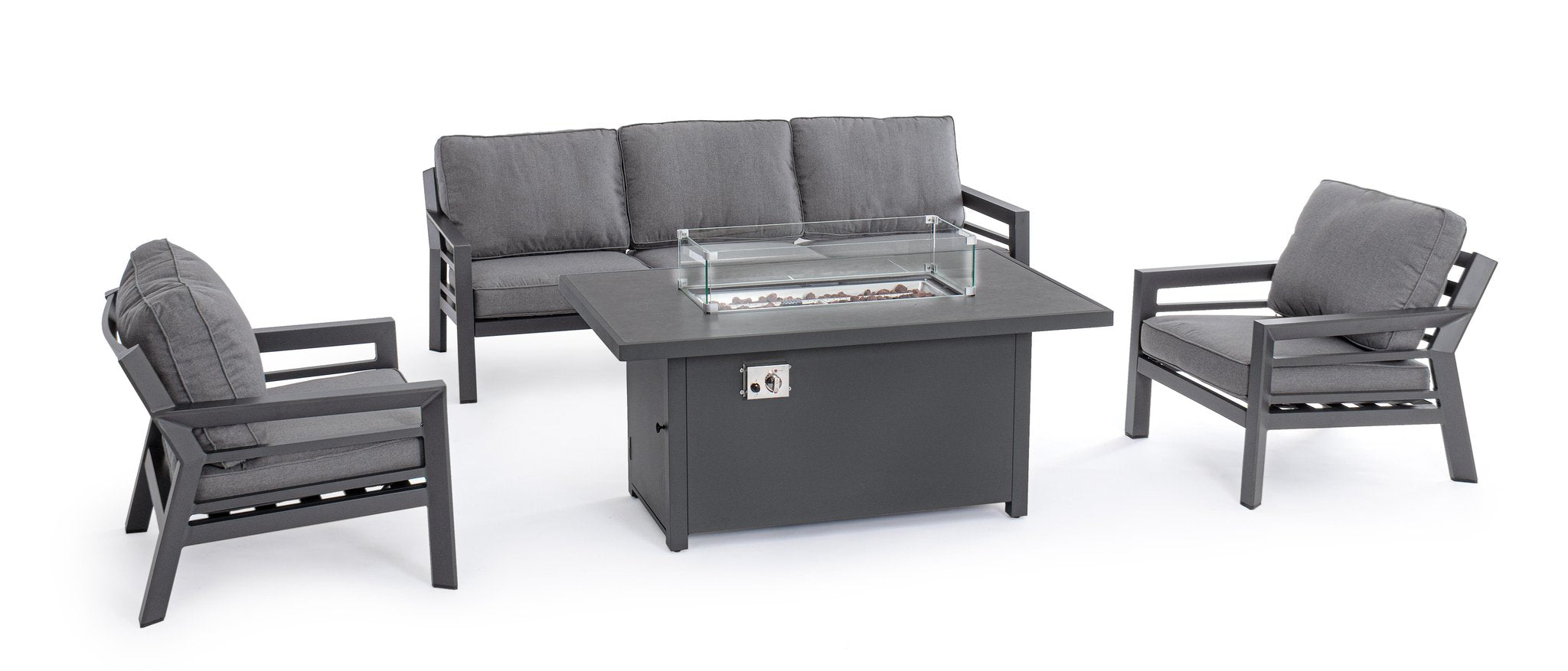 Lauko baldų komplektas HENDRIX CHARCOAL, 4 dalių