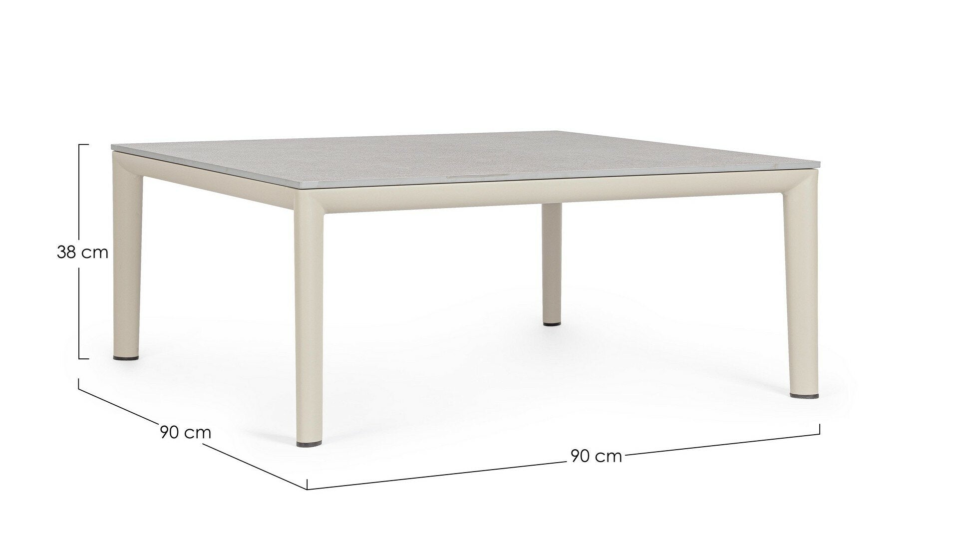 Coffee table GERALD, sintered stone, 90x90