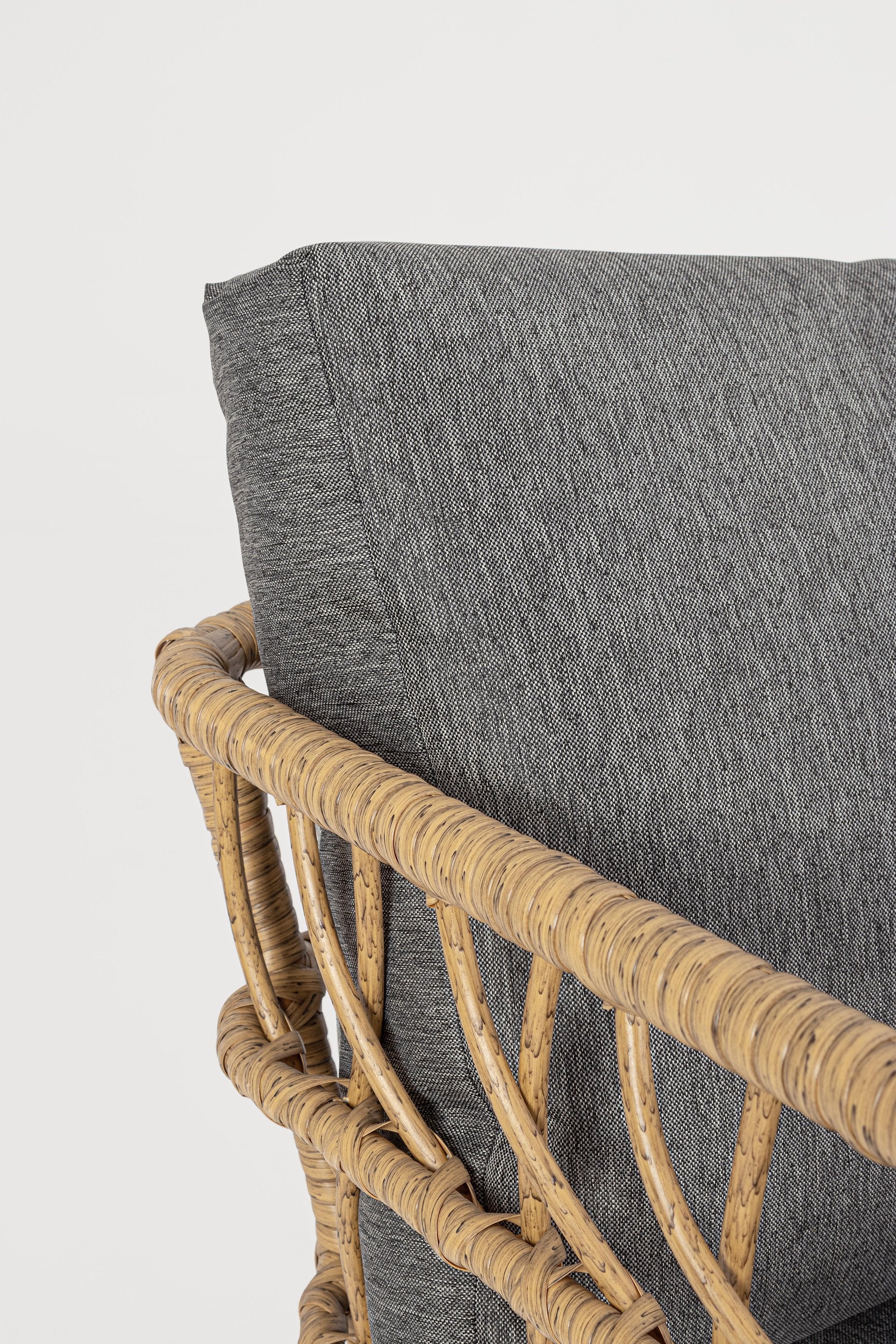 Lauko kampinis baldų komplektas BURREL NATURAL, su staliuku