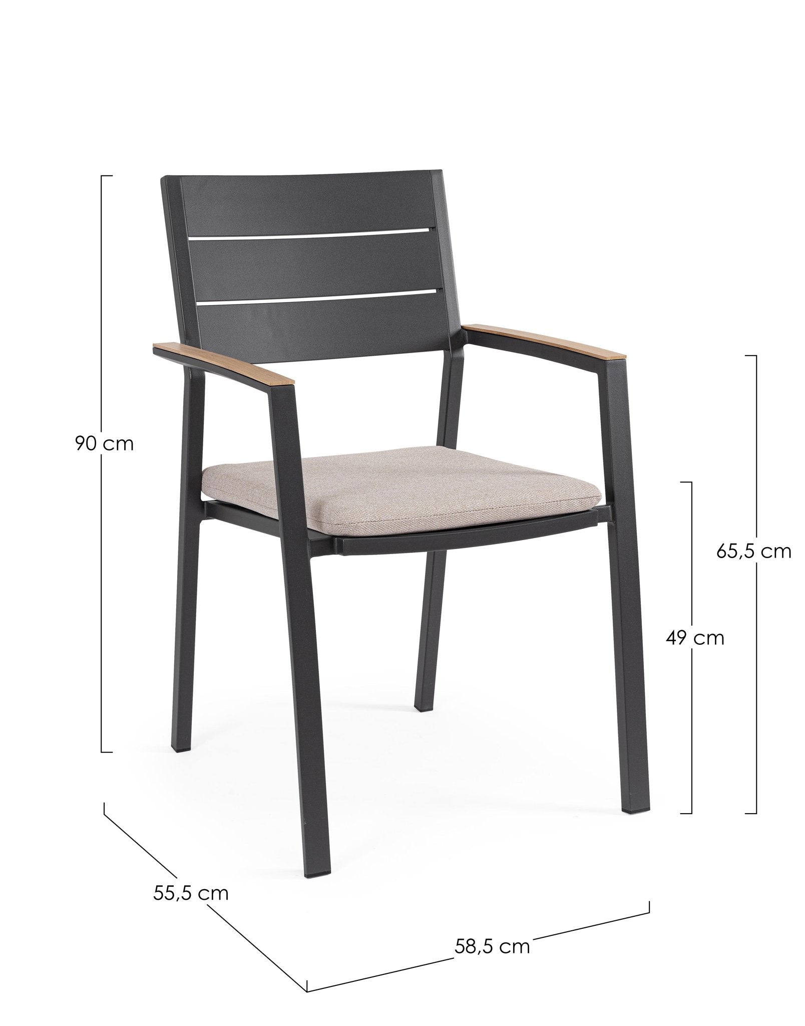 Lauko kėdė ZELMAR, antracito spalvos