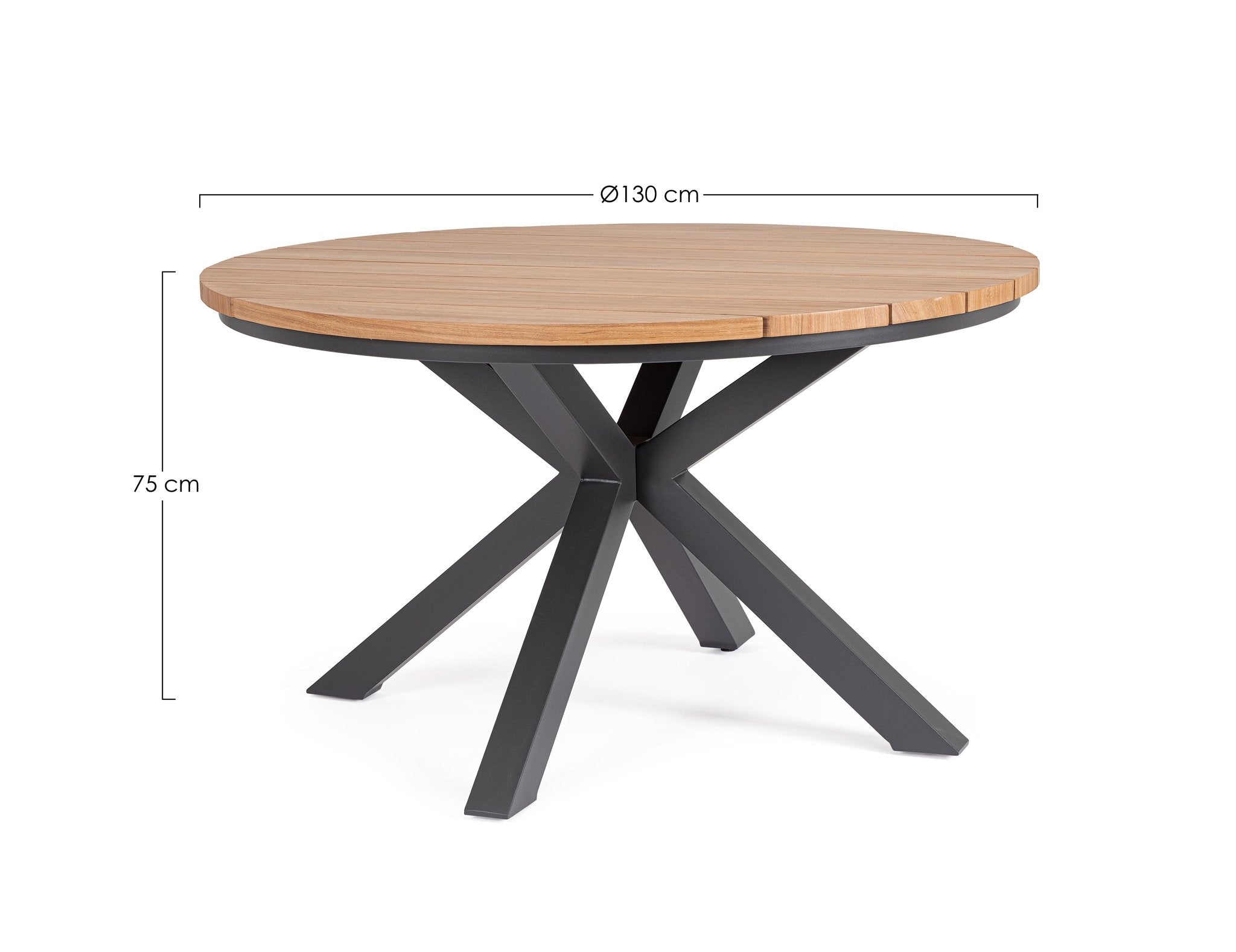 Lauko stalas ZELMAR, apvalus antracito spalvos D130