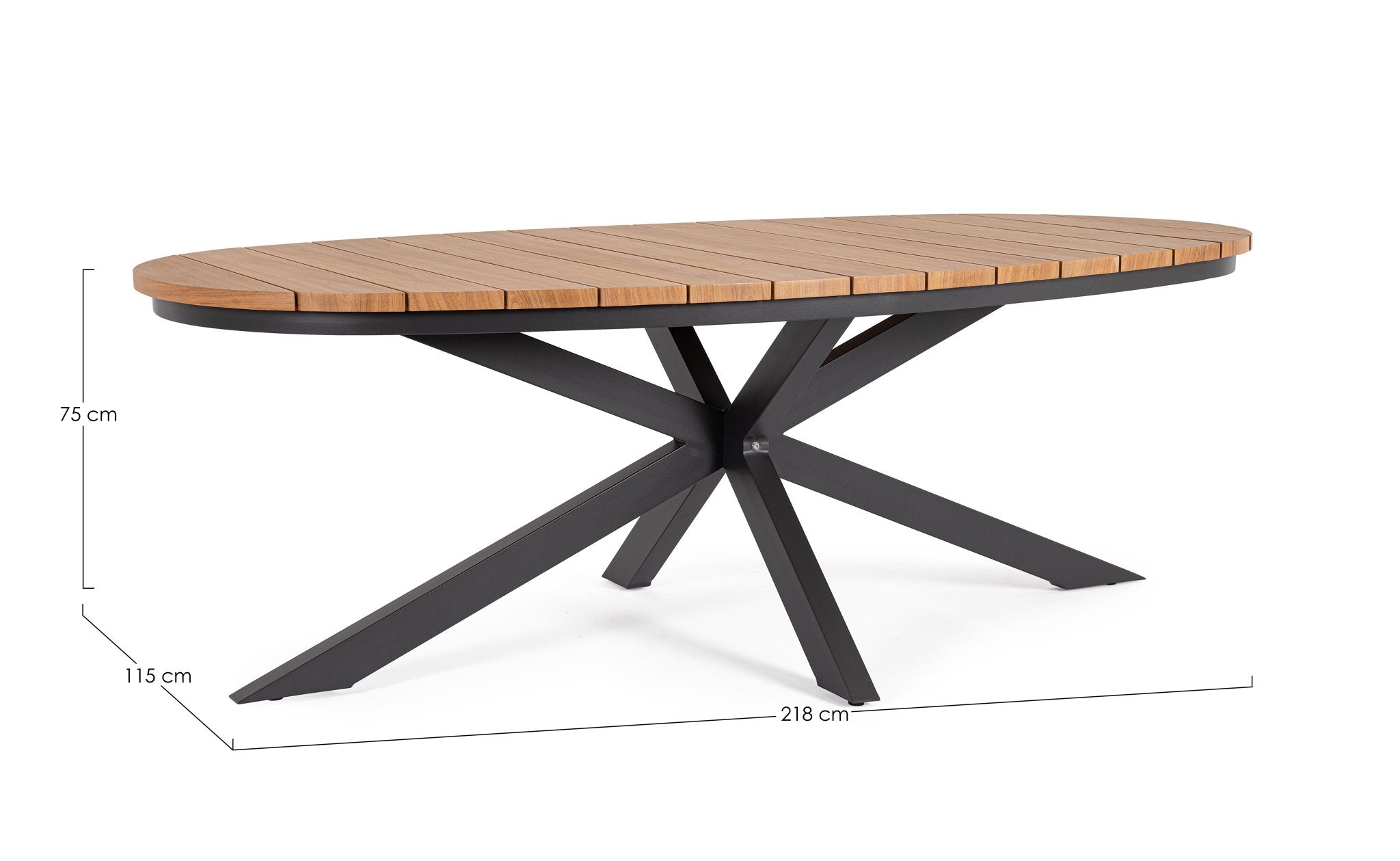 Lauko stalas ZELMAR, antracito spalvos 218x115