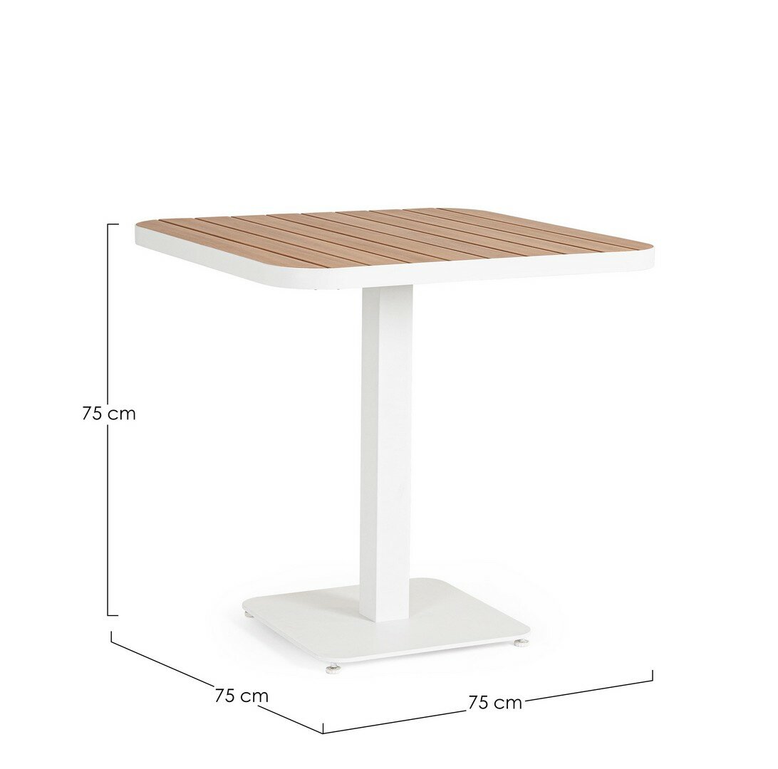Garden table BELMAR, white, 75x75