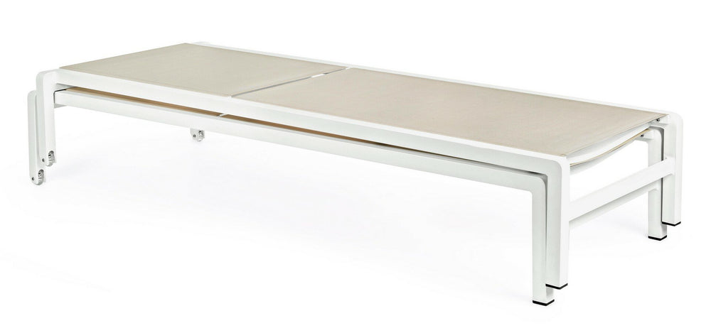 Lounger KONNOR, white, textilene