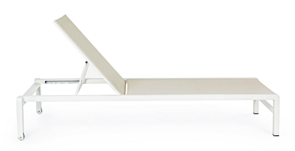 Lounger KONNOR, white, textilene