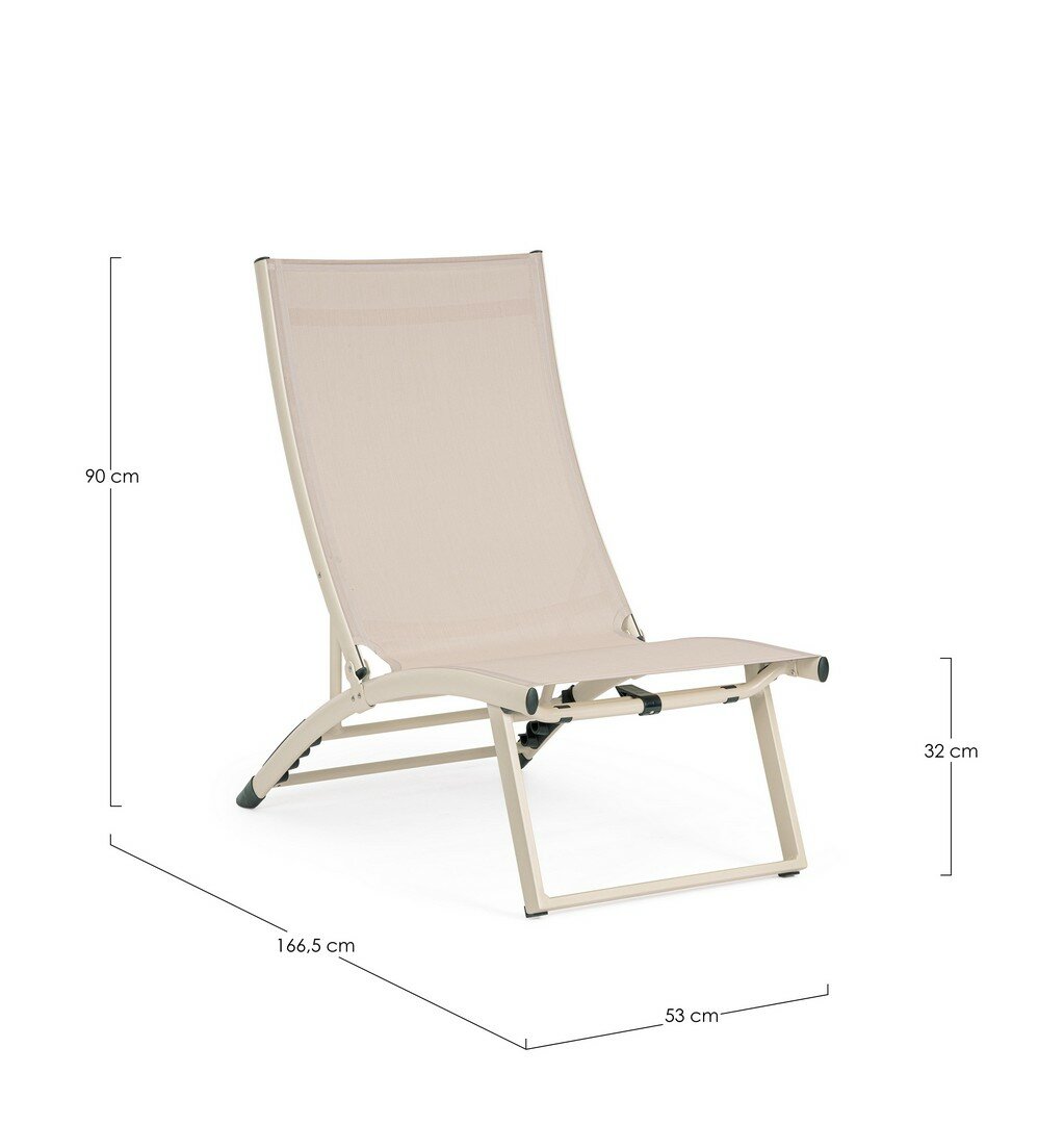 Sun lounger TAYLOR, whisper, textilene