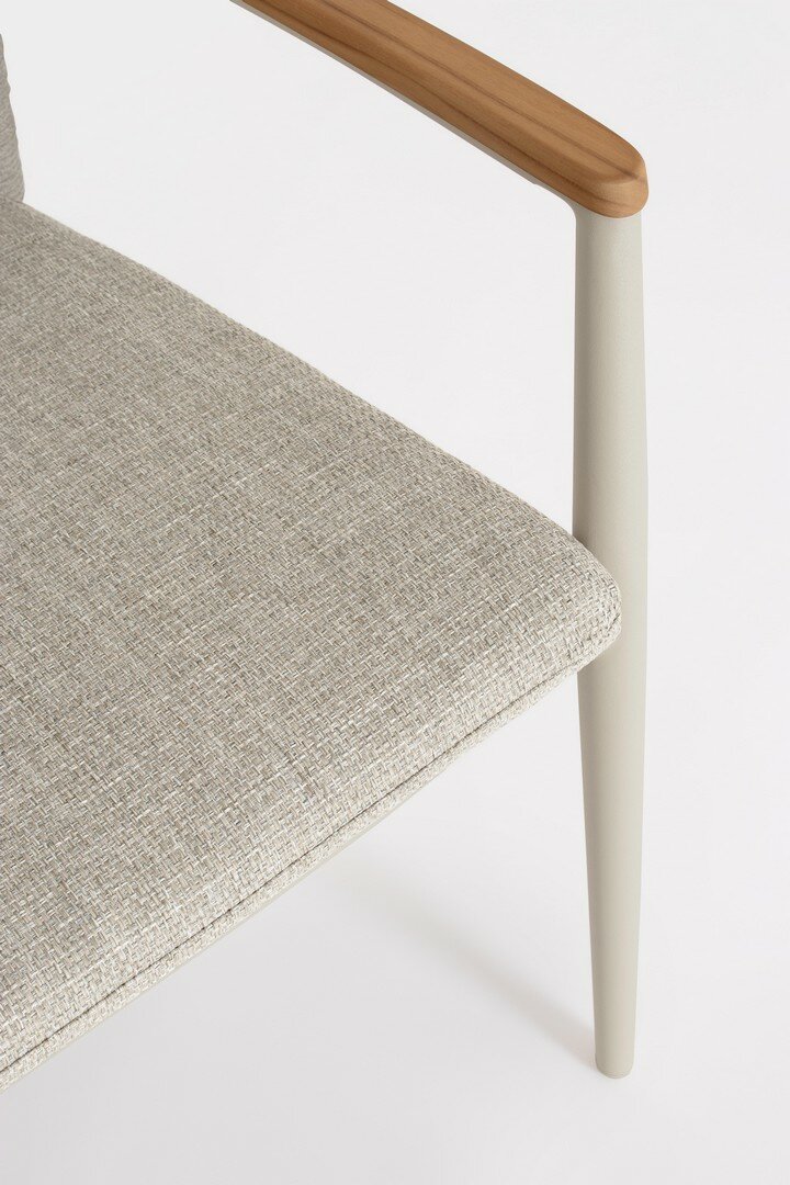 Garden chair MADDOX, pelican, rope/teak