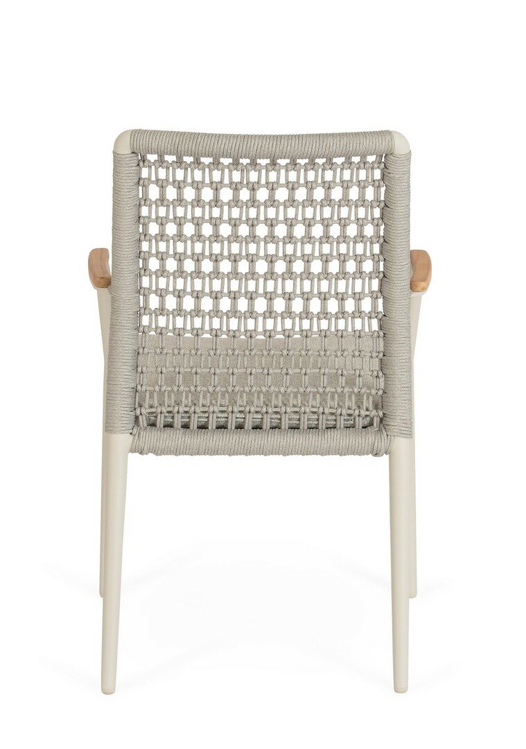 Garden chair MADDOX, pelican, rope/teak
