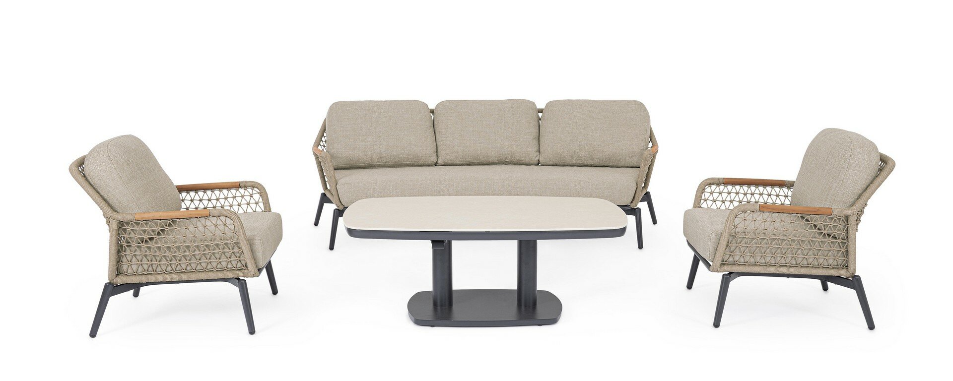 Garden table TALETE, anthracite, sintered stone