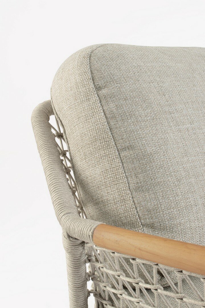 Sofa EULERO, pelican, teak/rope