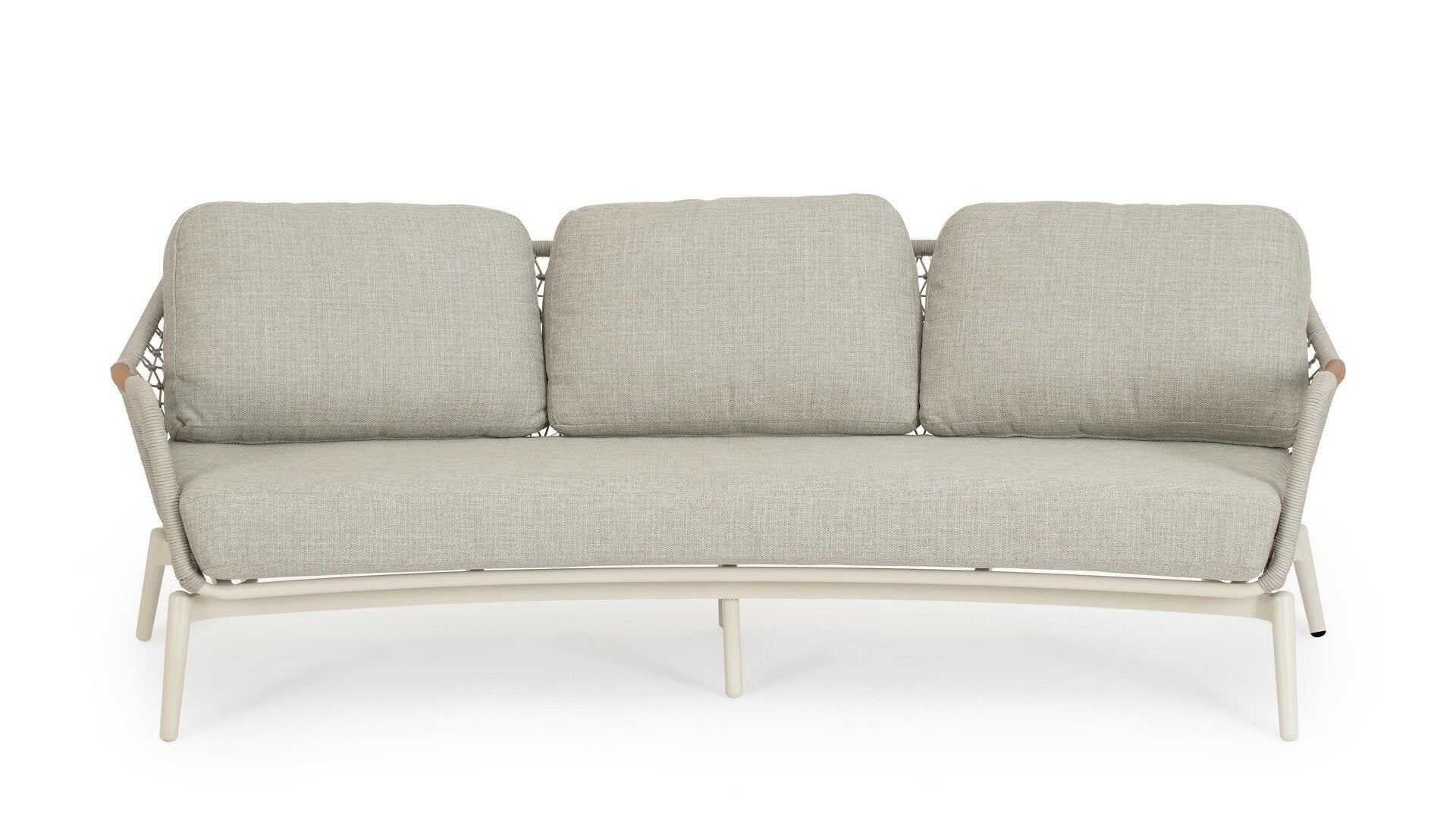 Sofa EULERO, pelican, teak/rope