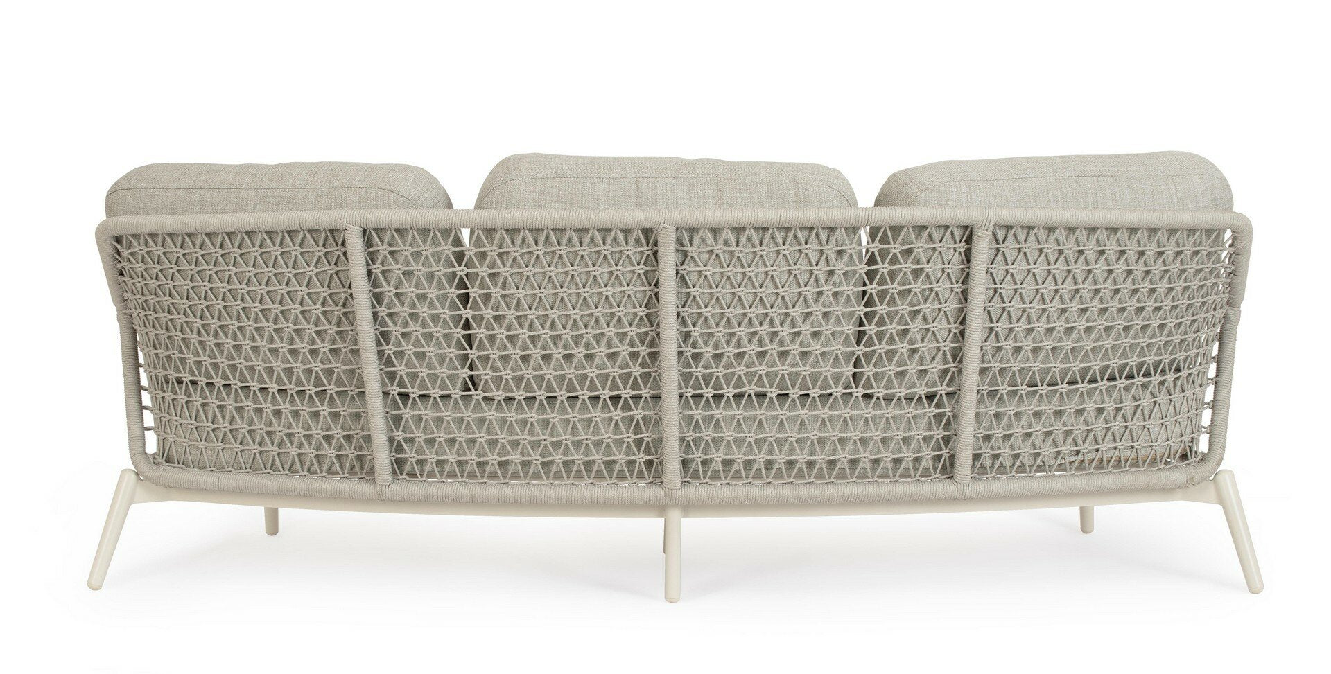 Sofa EULERO, pelican, teak/rope