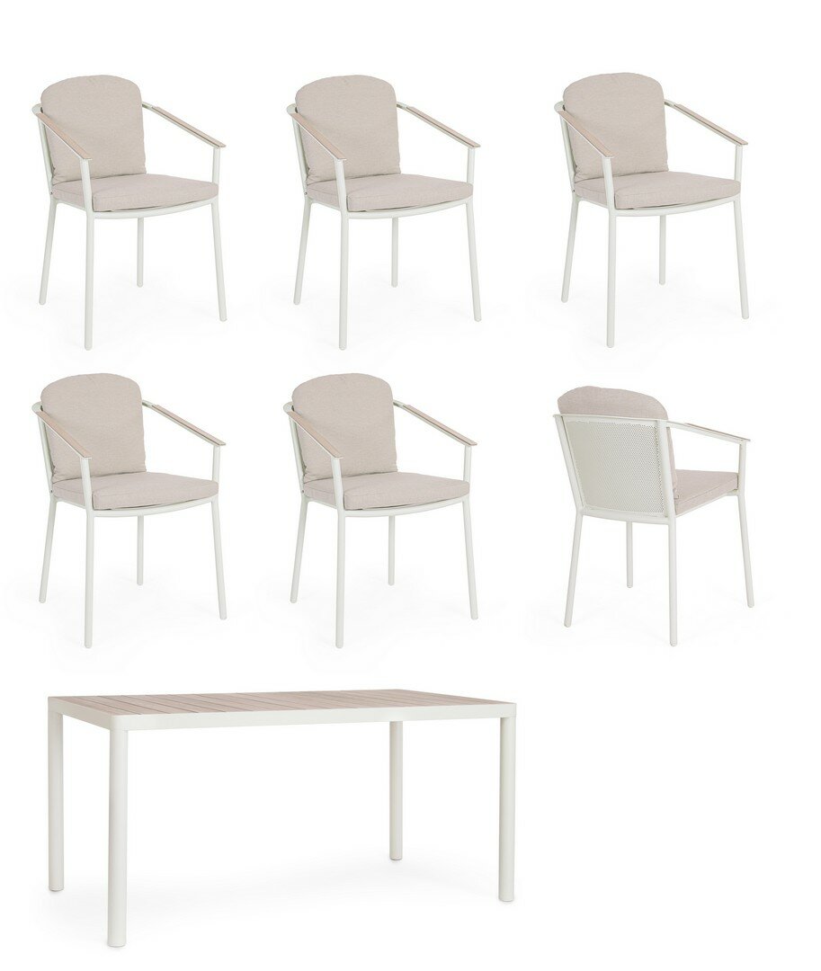Dining set ULISES, vapor, 6 chairs