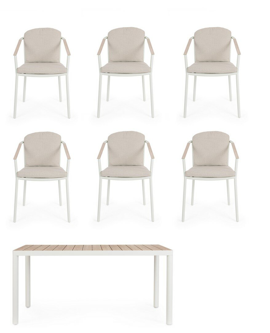 Dining set ULISES, vapor, 6 chairs