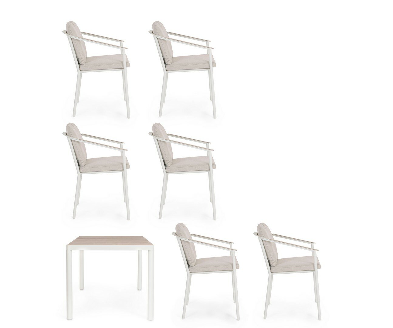 Dining set ULISES, vapor, 6 chairs