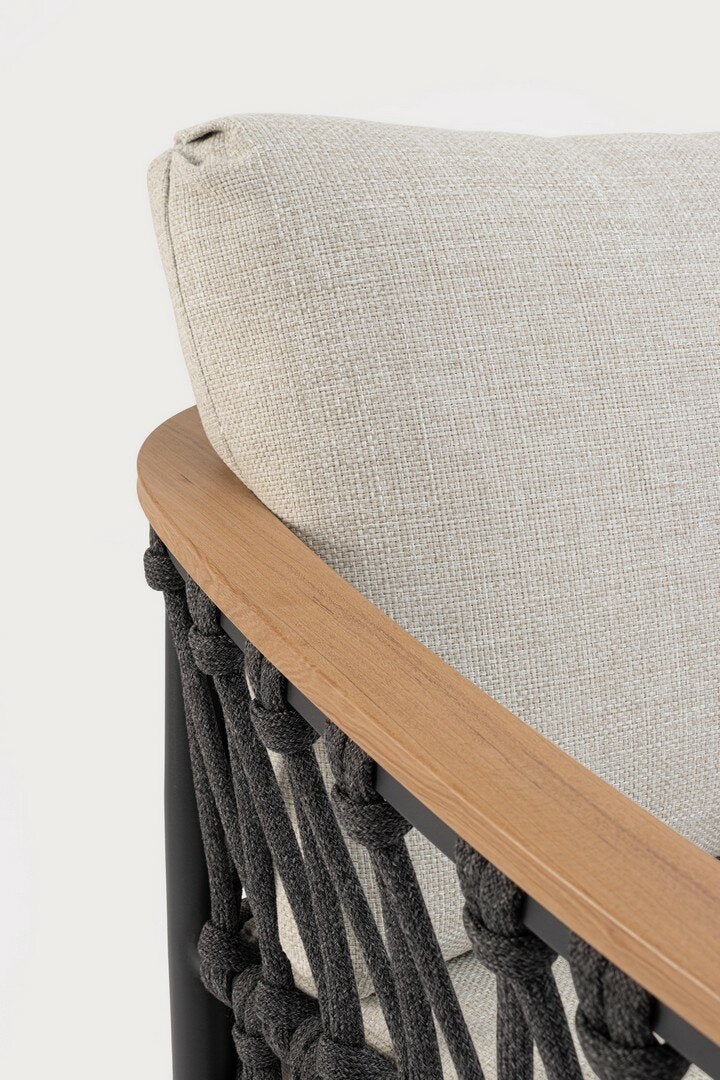 Outdoor armchair FENIX, anthracite, rope