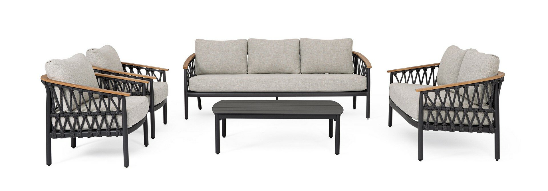 Sofa FENIX, antracitas, virvė