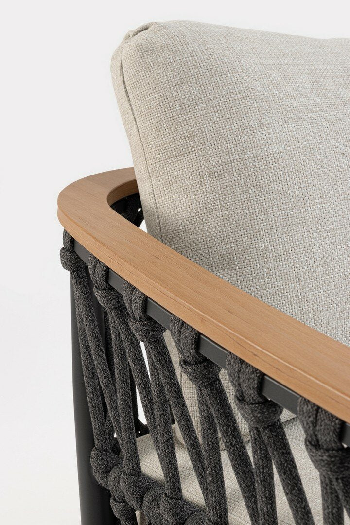 Sofa FENIX, antracitas, medžio efektas