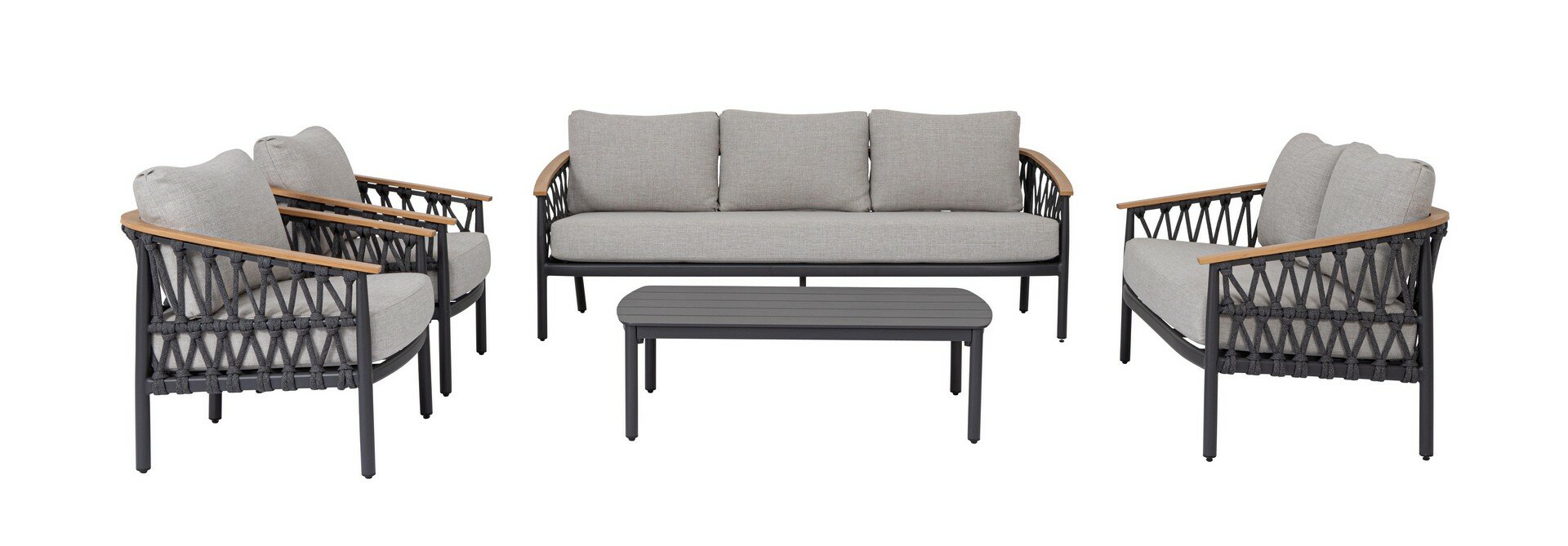 Sofa FENIX, antracitas, medžio efektas