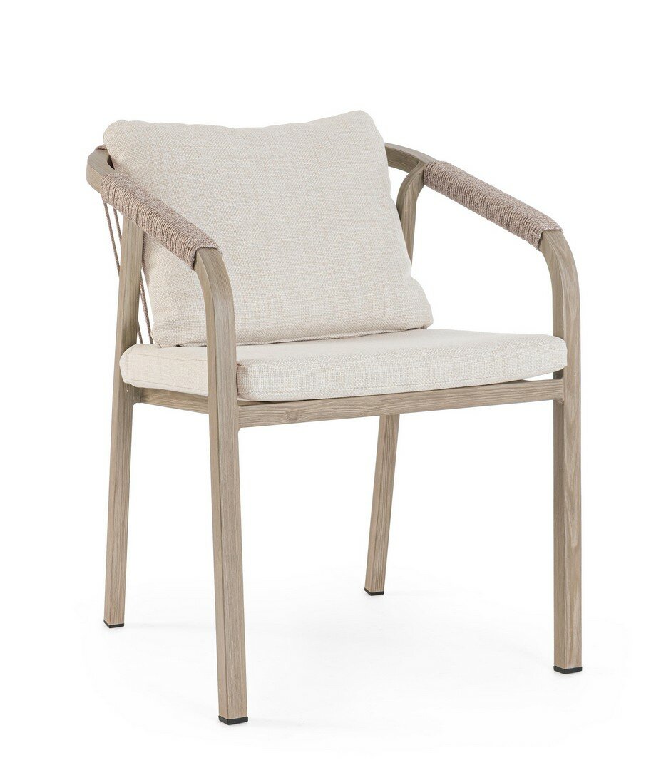 Garden chair KALIMERA, wood effect, rope
