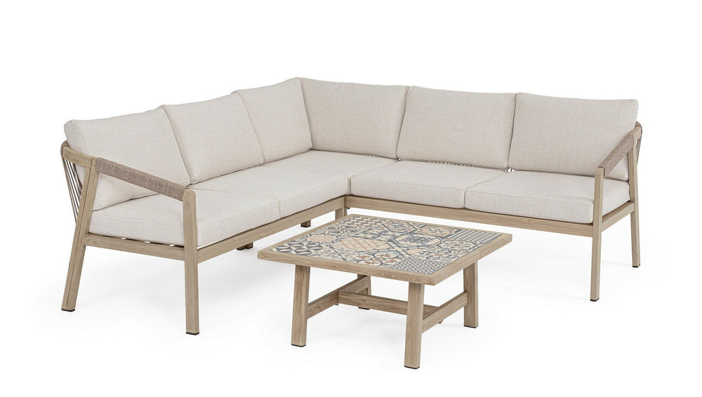 Corner set KALIMERA, wood effect