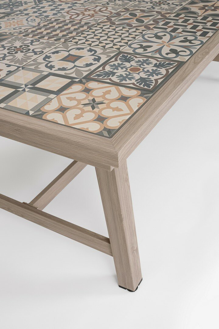 Extendable dining table KALIMERA, wood effect