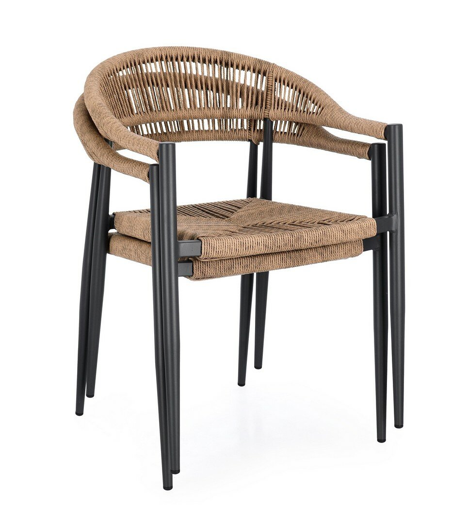 Garden chair JANDIA, anthracite/natural