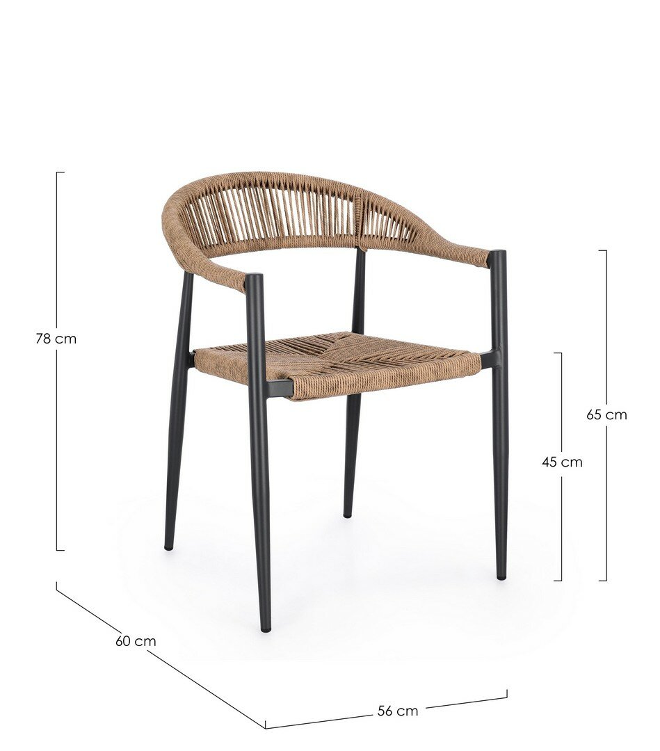 Garden chair JANDIA, anthracite/natural