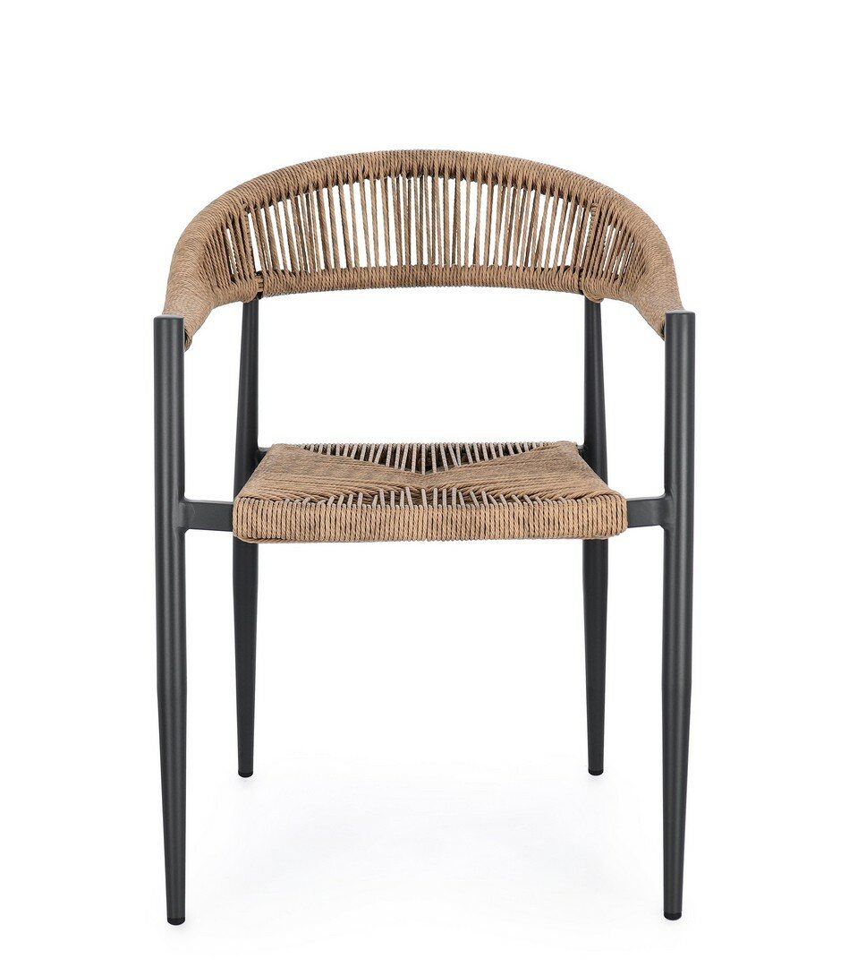 Garden chair JANDIA, anthracite/natural
