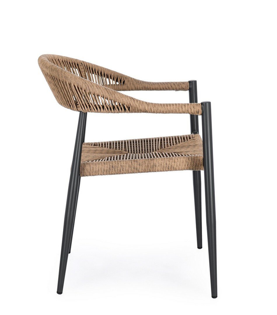 Garden chair JANDIA, anthracite/natural