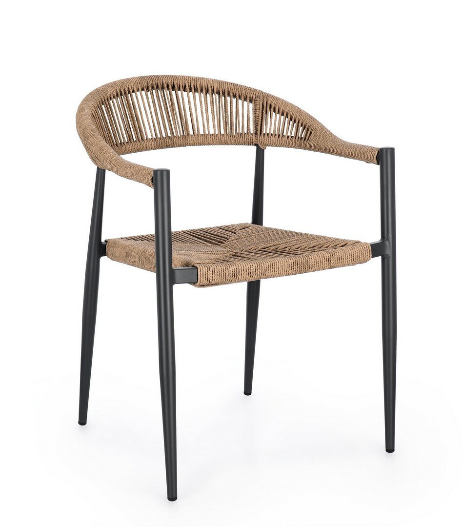 Garden chair JANDIA, anthracite/natural